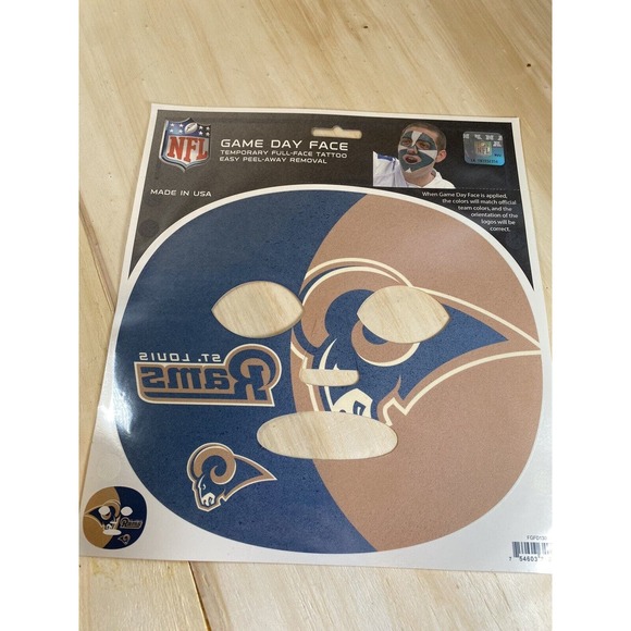 NFL Pick your Team Game Day Super Fan Face Mask Temporary Tattoo Chiefs Colts - Picture 14 of 14